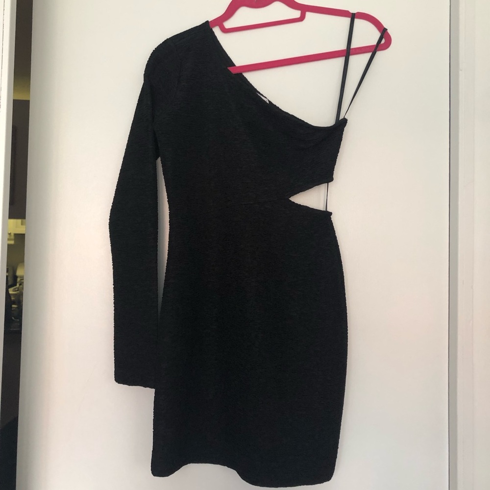 BCBG short black dress with cut out